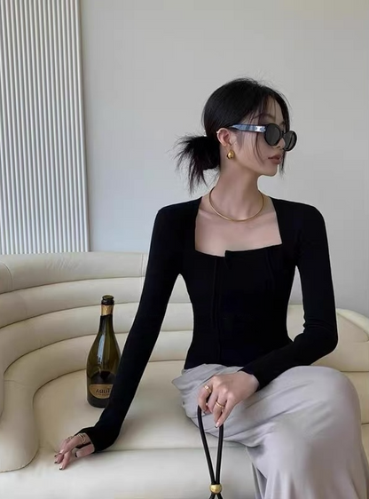 フレンチスクエアネックトップ