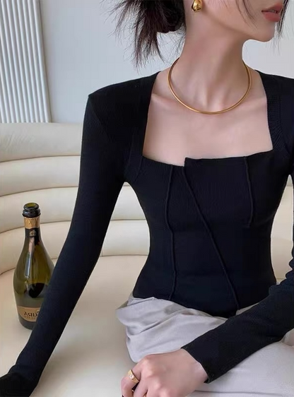 フレンチスクエアネックトップ