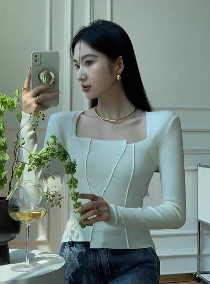 フレンチスクエアネックトップ